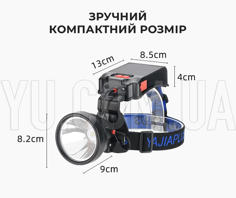 Ліхтар налобний Type-C Solar із сенсорним датчиком та сонячною панеллю Bailong LY-29C Ліхтар налобний Type-C Solar із сенсорним датчиком та сонячною панеллю Bailong LY-29C